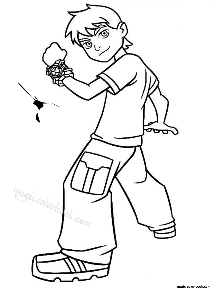 700x933 Ben Omnitrix Coloring Page Cartoon Boy