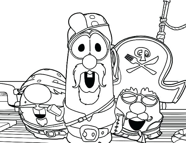 600x464 Veggietales Coloring Pages Veggie Tales Boy And Friends The Pirate