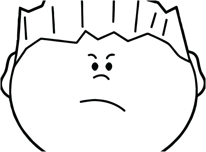 827x609 Angry Face Coloring Page