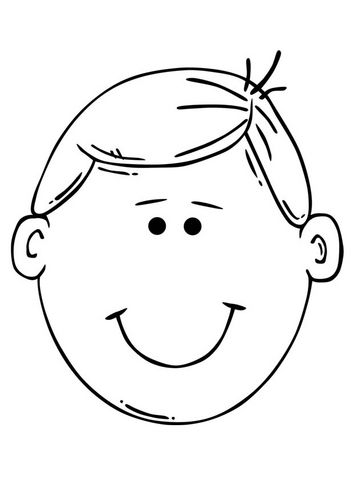 354x500 Boy Face Coloring Pages For Kids On Colors