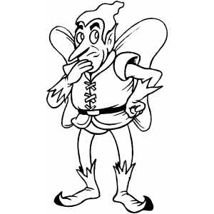 300x300 Thinking Fairy Coloring Page
