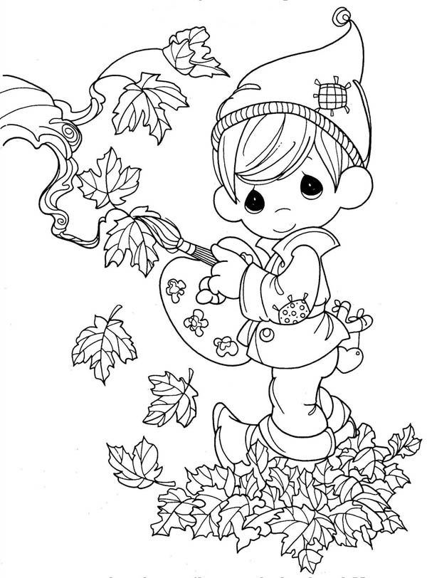 600x812 Autumn, Fairy Boy In In Autumn Season Coloring Page It