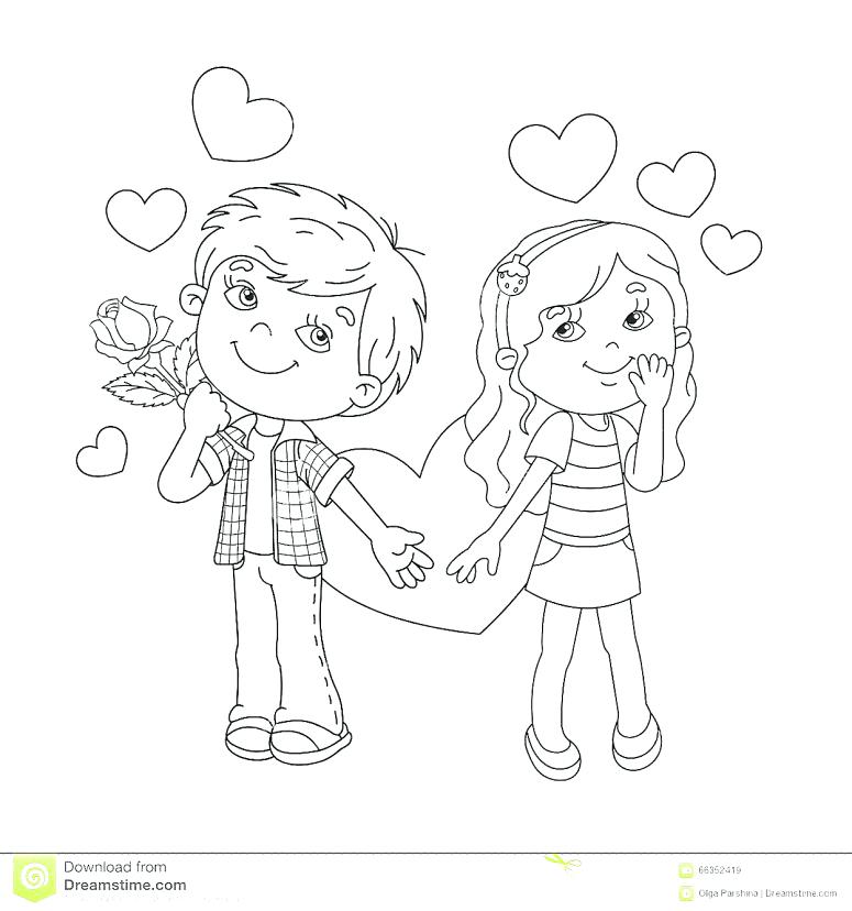 775x828 Boy Girl Outline Coloring Pages Printable Coloring Outline