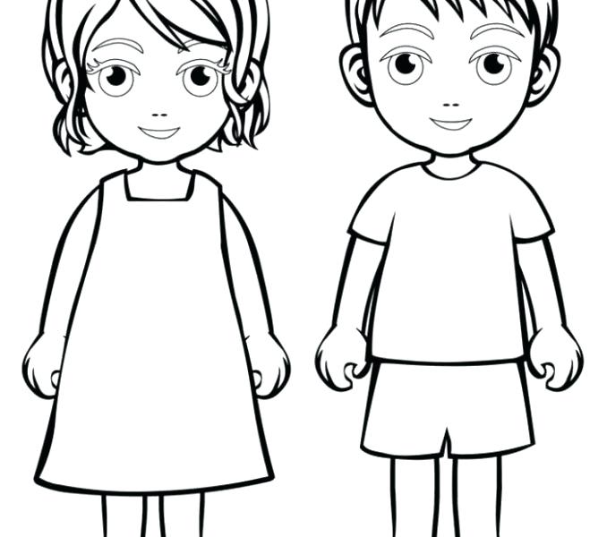 678x600 Boy And Girl Coloring Page Usedauto Club