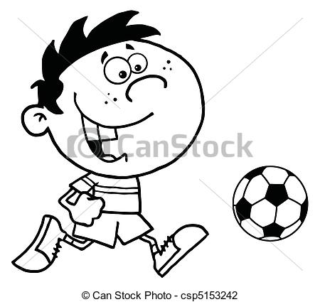 450x425 Coloring Page Outline Of A Cartoon Soccer Player Boy Running