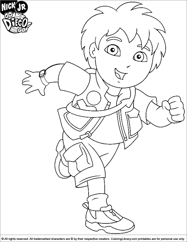 612x792 Go Diego Go Coloring Sheet Diego Having Fun Running Coloring