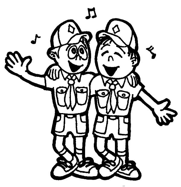 600x620 Boy Scouts Singing Together Coloring Pages Best Place To Color