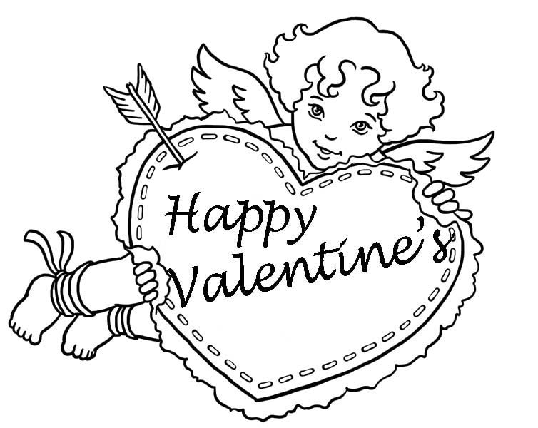 754x600 Printable Happy Valentines Day Coloring Pages
