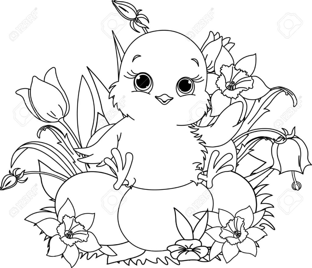 1024x880 Cute Colorable Baby Chick Clip Art Coloring Page Pages Printable