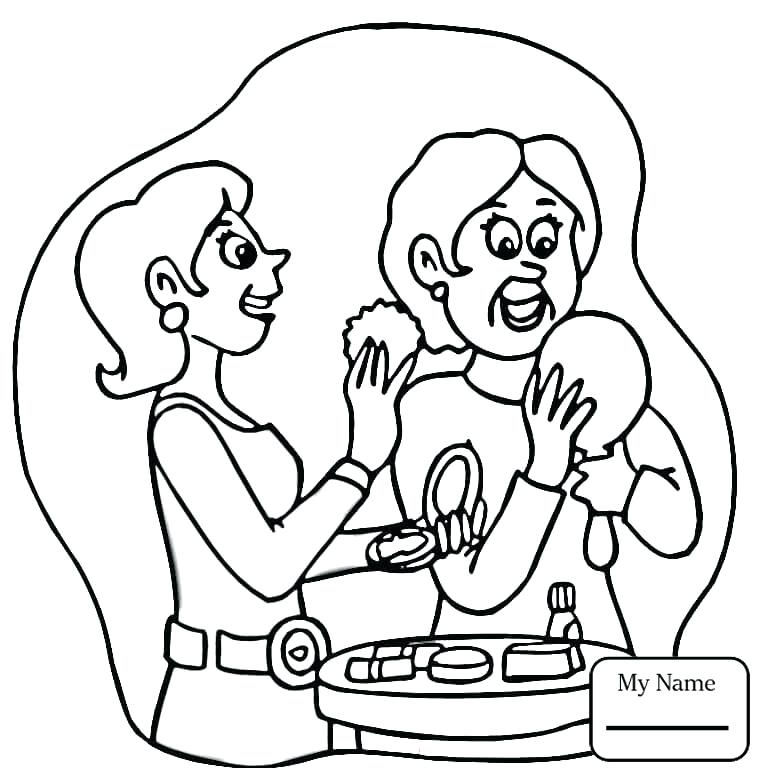 765x777 Food Shopping Coloring Pages Printable Coloring Activities A Woman