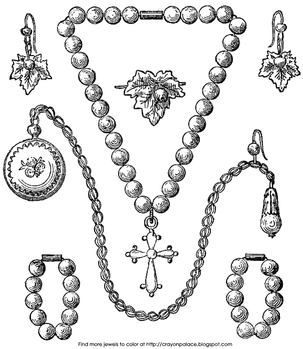 605x697 Nice Jewelry Coloring Pages Crest