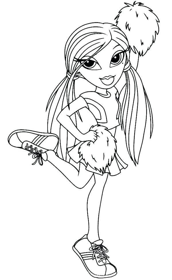 600x974 Cheerleader Coloring Page Cheerleader Coloring Pages Bratz