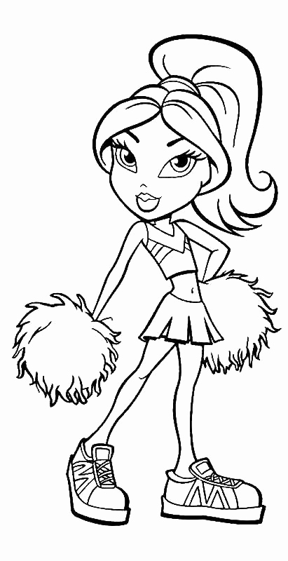 411x800 Bratz Coloring Pages Printable Bratz Coloring Pages Cheerleading