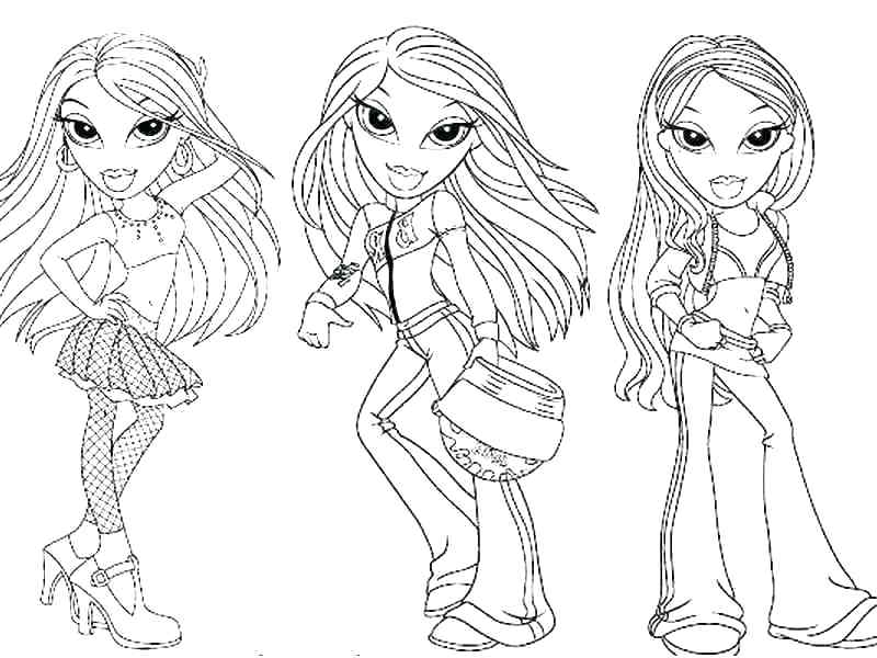 800x600 Bratz Coloring Pages Jasmine Kids Coloring Printable Coloring