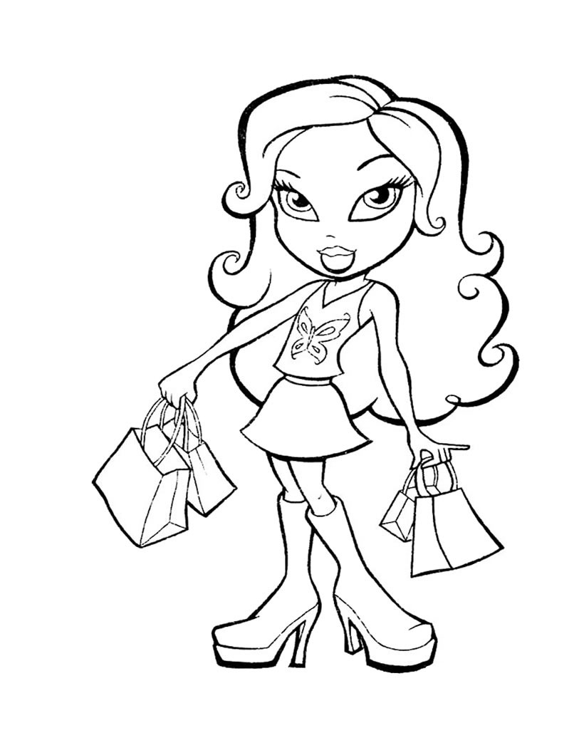 820x1060 Shoping Bratz Coloring Pages