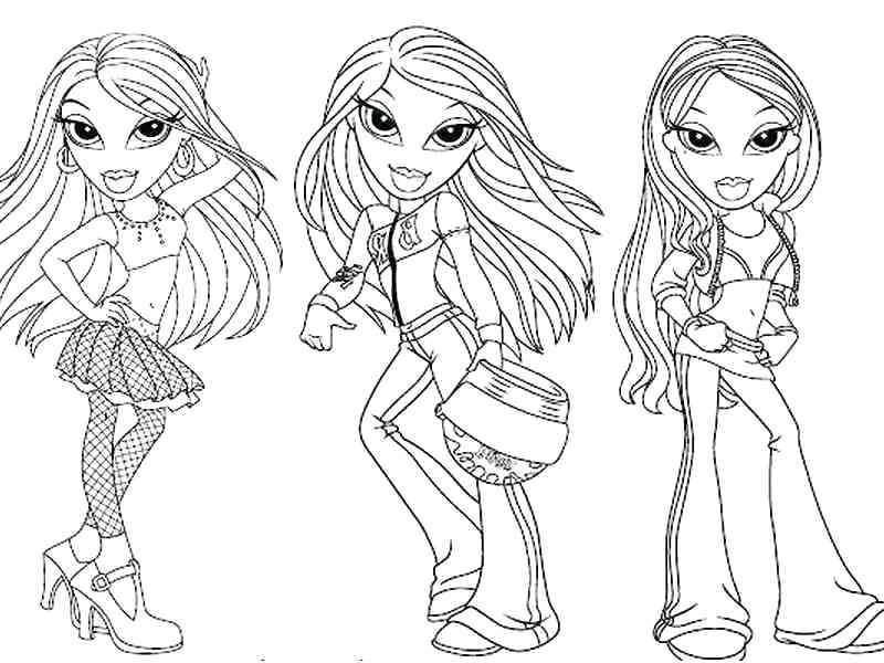 800x600 Bratz Dolls Coloring Pages Fashion Coloring Page Bratz Dolls