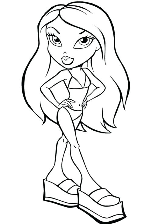 500x737 Coloring Pages Bikini Coloring Pages Bikini A Bratz Doll Coloring