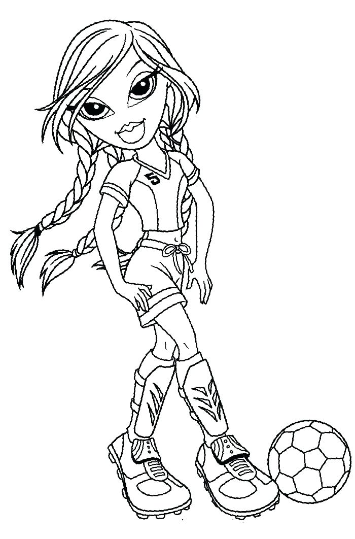700x1062 Bratz Doll Coloring Pages Pictures To Color Jade Playing Football
