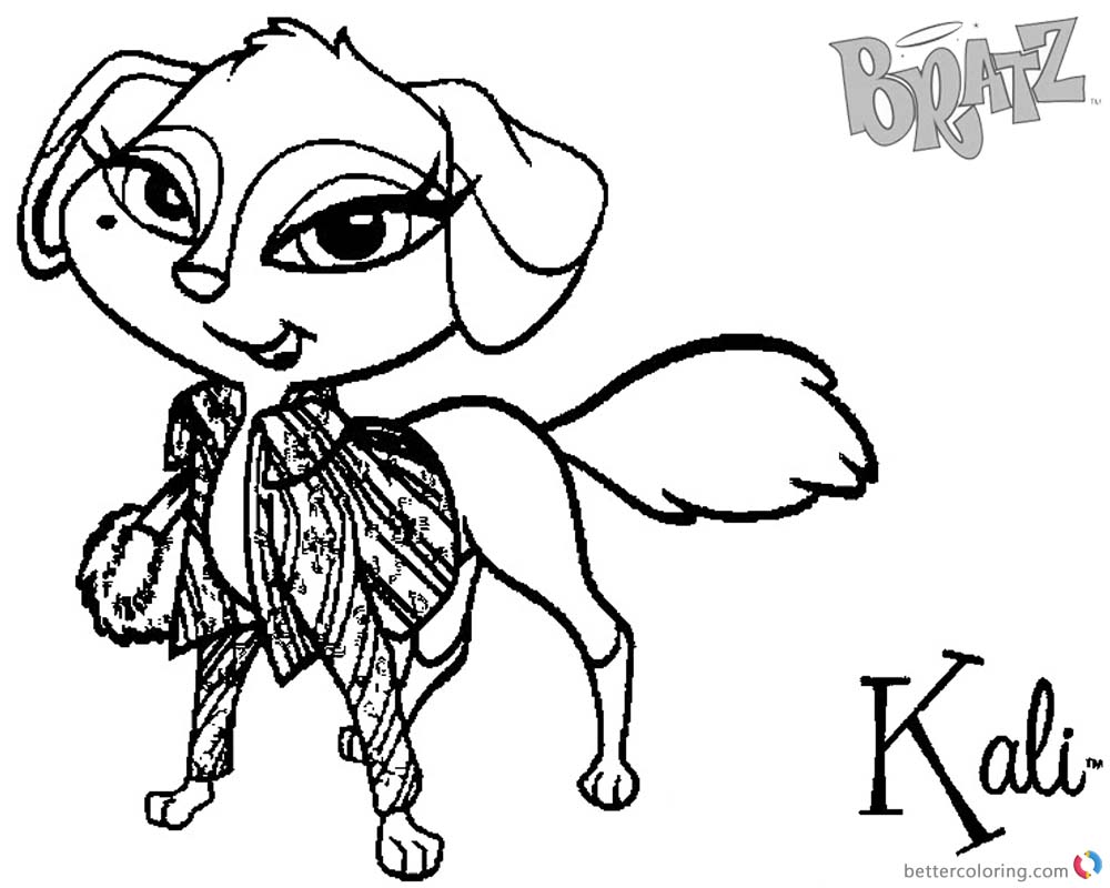 1000x800 Bratz Coloring Pages Kali Petz Doll