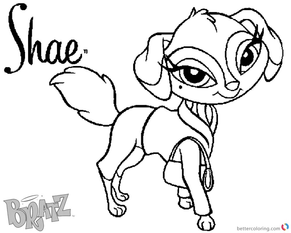 1000x800 Bratz Coloring Pages Petz Doll Shae