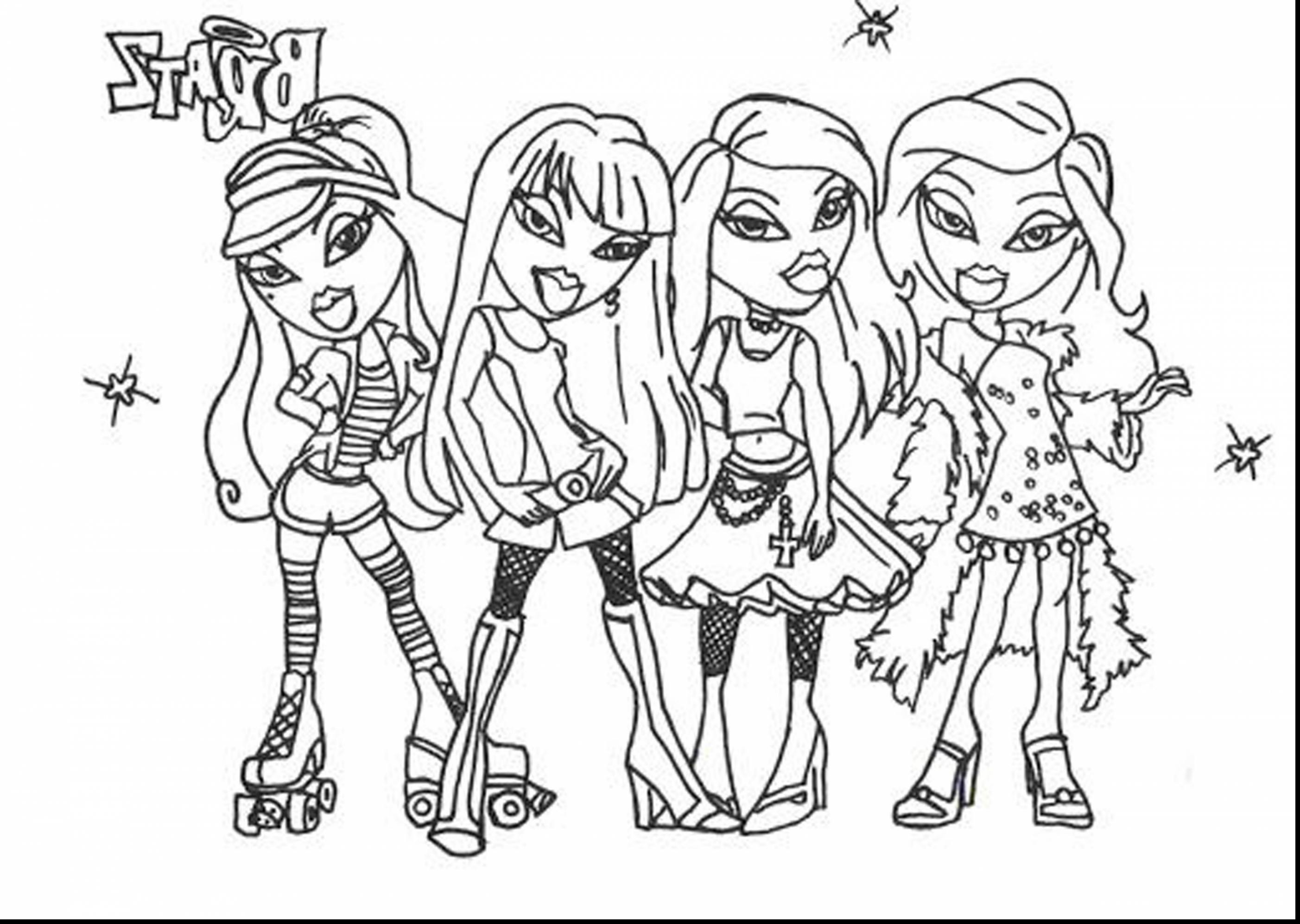 2805x1994 Two Bratz Coloring Pages For Kids Beautiful Brilliant Bratz