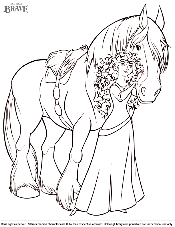 612x792 Brave Coloring Pages Merida And Horse