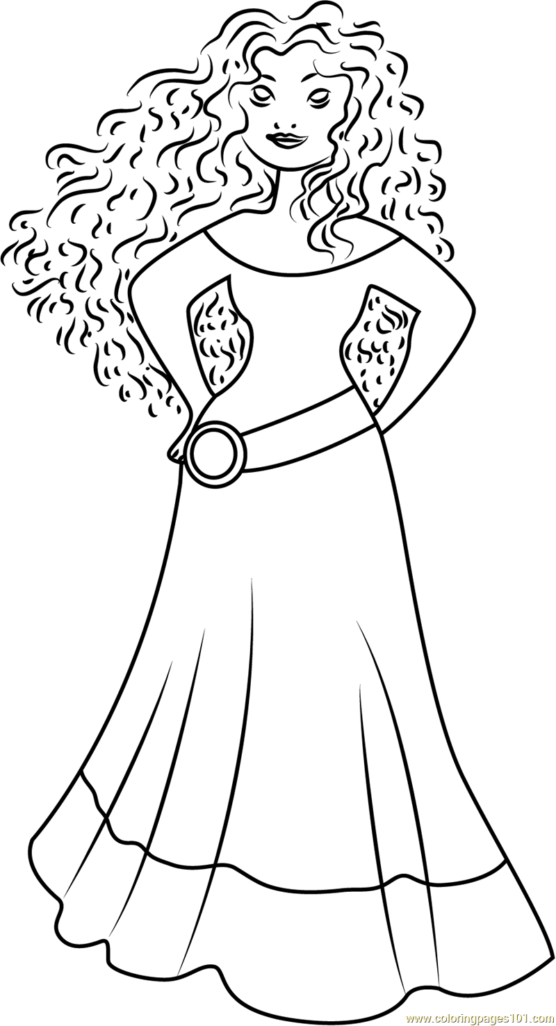 800x1476 Princess Merida Coloring Page