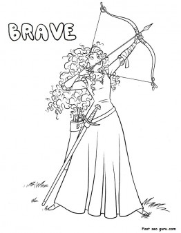 262x338 Printable Disney Characters Princess Brave Coloring Sheet