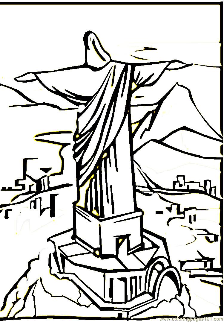 750x1076 Christ The Remeeder In Rio De Janeiro Coloring Page