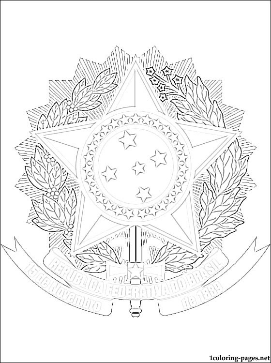 560x750 Brazil's Coat Of Arms Coloring Page Coloring Pages