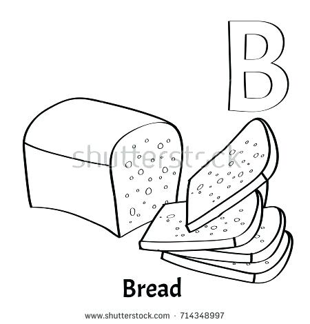 450x470 B Coloring Page Vector Alphabet Letter B Coloring Page Bread
