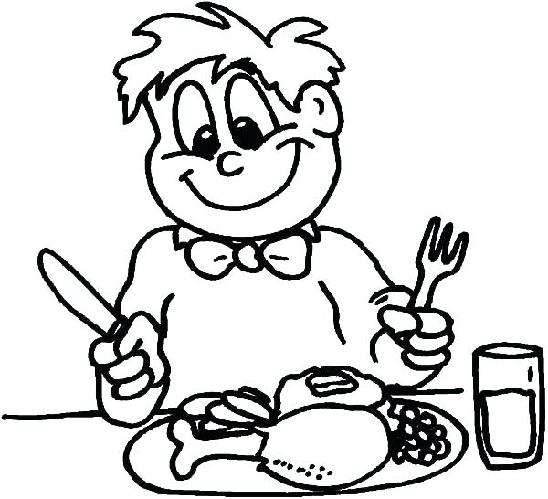 600x546 Breakfast Coloring Pages Breakfast Coloring Pages Healthy Eating