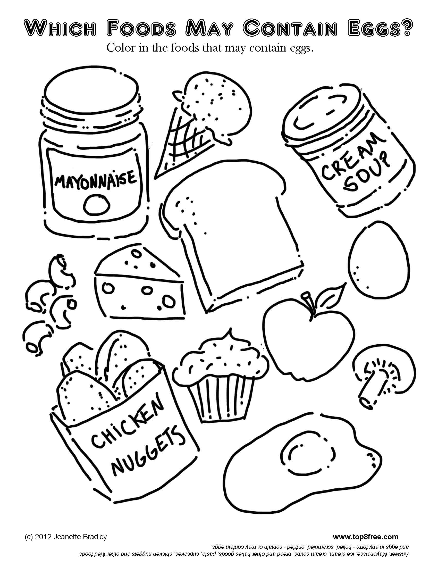 1700x2200 Breakfast Coloring Pages Download And Print For Free