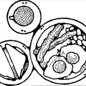300x300 Breakfast Coloring Page