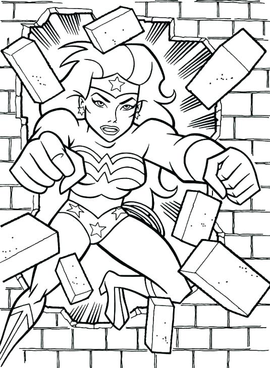 535x730 Brick Coloring Page Brick Coloring Page Wonder Woman Breaks