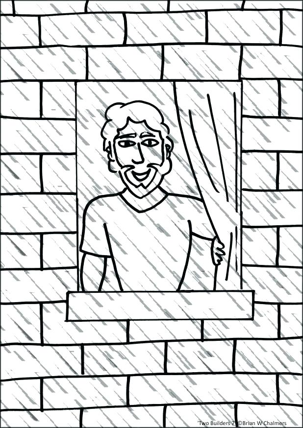 618x874 Brick Coloring Page Two Builders Flip Chart Free Brick Wall
