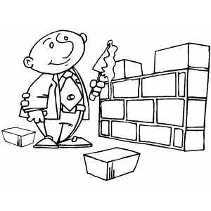 300x300 Businessman Brick Layer Coloring Page