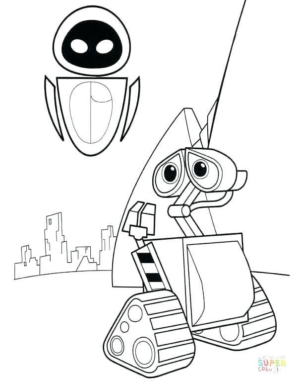 599x770 E Coloring Page Wall E Coloring Page Click The Wall E Meets