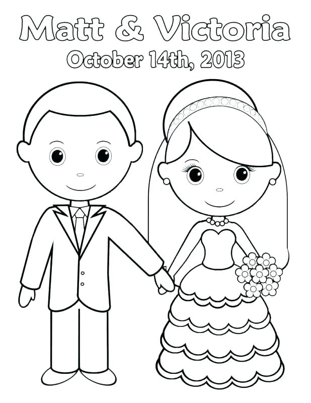 618x800 Bride And Groom Coloring Page