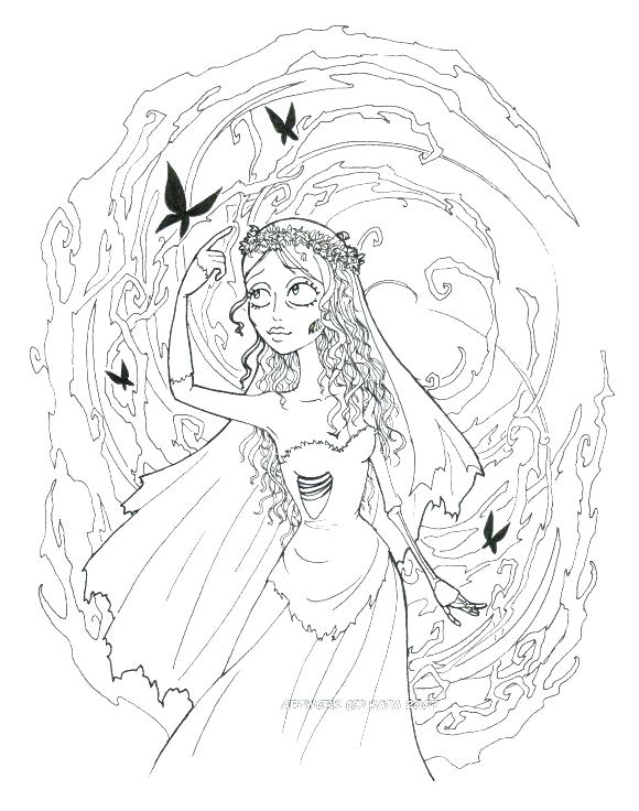 580x736 Bride Coloring Pages