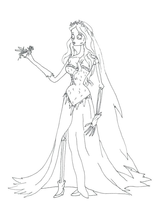 600x768 Bride Coloring Pages Corpse Bride Coloring Pages Free Indian