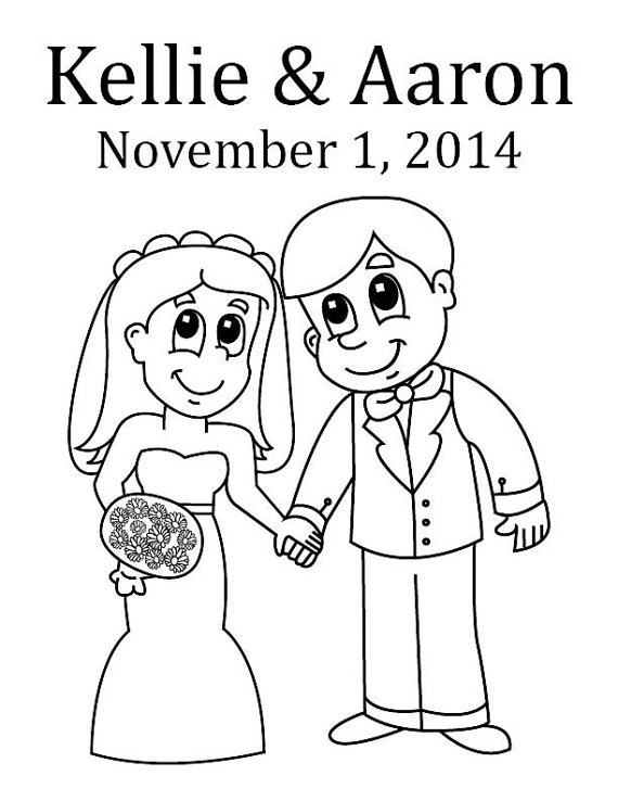 570x738 Bride And Groom Custom Coloring Page
