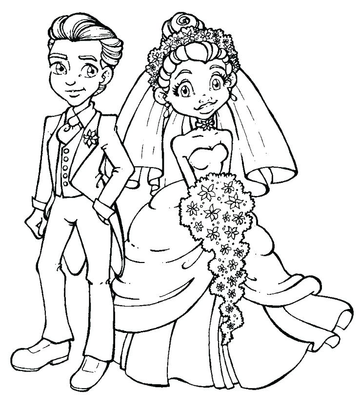 736x808 Free Printable Bride And Groom Coloring Pages Book Also Cartoon Pa