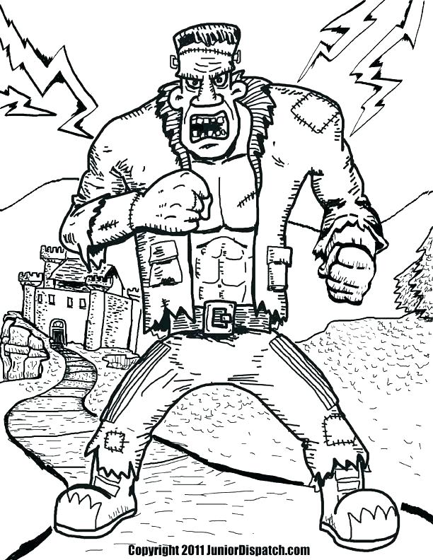 612x792 Frankenstein Coloring Pages Free Online Colouring Page Halloween
