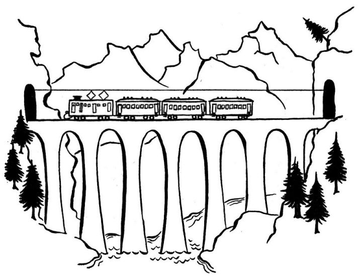 714x550 Tram On A Bridge Coloring Page Transportation Pages