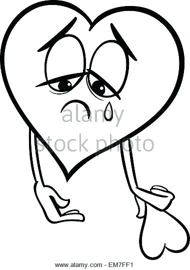 380x540 Broken Heart Coloring Pages