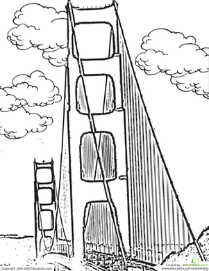 301x389 San Francisco Bridge Coloring Page