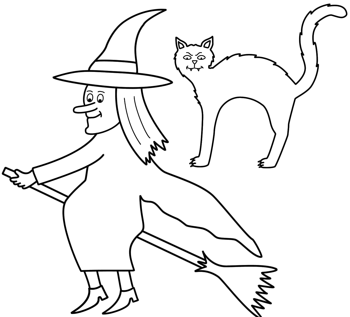 1490x1352 Halloween Flying Witch Coloring Pages