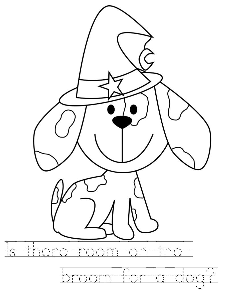 805x1016 Room On The Broom Color Pages With Handwriting Practice Kids