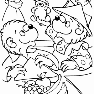 300x300 Brother And Sister Bear Playing Swing In Berenstain Bear Coloring